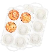 Fimary Silicone Jumbo Muffin Pan with Metal Frame, Non Stick Food Grade Silicone Large Muffin Pan...