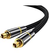 Tianle Optical Cable, 1m/3.3FT Toslink Digital Audio Lead SPDIF Cable with Nylon Braided Fiber Op...
