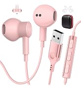AIAUXAI USB Earbuds Wired with Microphone for PC,USB-A Headset for Computer | Wired USB Headsphon...