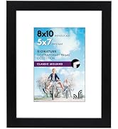 Americanflat 8x10 Picture Frame with Shatter-Resistant Glass - Use as 5x7 Picture Frame with Mat ...