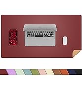 Leather Desk pad Protector, Large Desk mat with Natural Cork & PU Leather,Mouse pad,Non-Slip Offi...