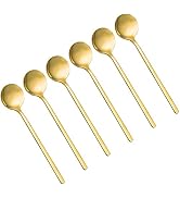 Pack of 6, Gold Plated Stainless Steel Espresso Spoons,lyfLux Mini Teaspoons Set for Coffee Sugar...