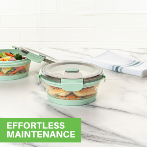 These airtight containers in the silicone or plastic range are dishwashable.