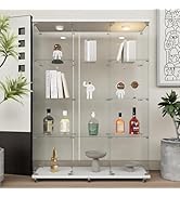 Beauty4U Glass Display Cabinet with LED Lights, Extra Large 3 Columns Curio Cabinets with 12 Shel...