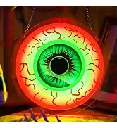 Halloween Window Decorations Indoor Lights, Red Green Eyeball Neon Signs | 1 Pack Led Lights Batt...
