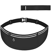 Running Belt with Resistance Band Bundle - Slim Water-Resistant Waist Pack for Women & Men, No-Bo...