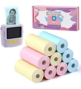 9 Rolls Kids Instant Camera Print Refill Paper- 1''×2.2'' Photo Printer Thermal Paper Rolls for 4...