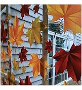 45 x Fall Leaf Window Clings - 45 Fall Leaf Window Decal Decorations - Double Sided Leaf Autumn W...