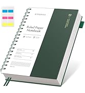 EMSHOI Lined Spiral Journal Notebook, B5 College Ruled Notebook, 300 Pages/150 Sheets, 100gsm Aci...