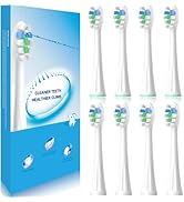 8 Pack Toothbrush Replacement Heads Compatible with WaterPik Sonic Fusion 2.0, Flossing Brush Hea...