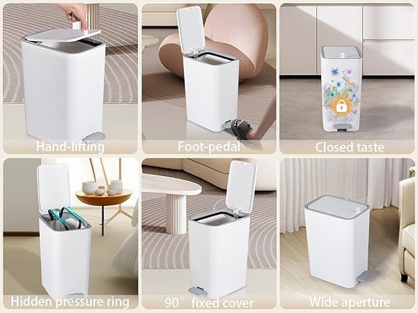 small trash can with lid