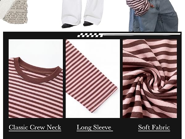Fall Tops for Women 2026 Product Details Crew Neck Long Sleeve Soft Fabric