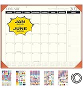 Ospelelf Large Desk Calendar 2025-2026 with Plastic Cover, 18 Months Planner Pad from January 202...