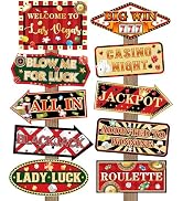 20 Pieces Casino Party Decorations Vegas Themed Party Directional Signs Casino Signs Welcome to L...