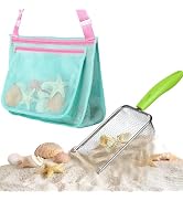 LIDAGO Beach Mesh Shovel with Mesh Bag for Shell Collecting,Beach Scoop Metal Shark Tooth Sifter ...