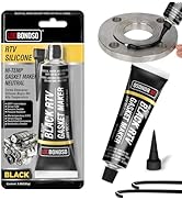LOCBONDSO Black RTV Silicone Sealant, Silicone Gasket Maker, High Temp Up to 600F, Sensor Safe, O...