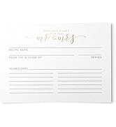 Dashleigh 50 Gold Foil Mr & Mrs Newlywed Recipe Cards from, 4x6 inches, Double-Sided