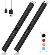 2 PCS Candle Lighter,Windproof Flameless Electric Lighter with LED Power Display & Safety Switch,...
