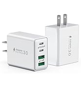 USB C Charging Block, 40W 4-Port USB C Wall Charger Dual Port PD Power Adapter+QC Micro Wall Plug...
