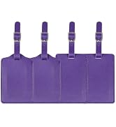 Vigorport Luggage Tags, Leather Personalized Suitcase Tag Set of 4 Pack | TSA Approved Luggage ID...
