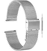 HARFINGTON Stainless Steel Mesh Watch Band Quick Release Adjustable Metal Replacement Watch Strap...