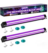 YQNLIFA 5000mAh Rechargeable Black Light Bar, Battery Powered Black Lights for Glow Party, Cordle...
