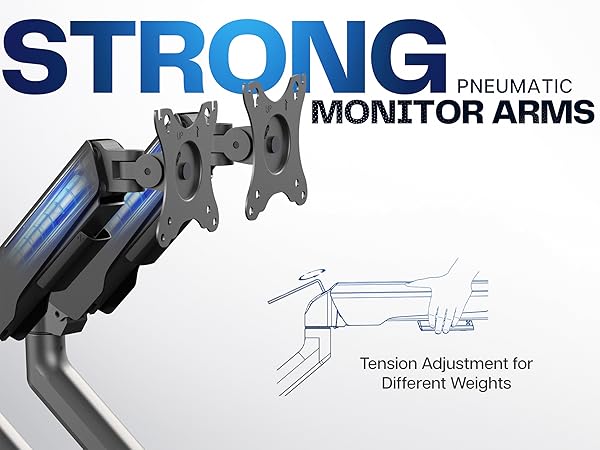 Pneumatic Arm Dual Ultrawide Monitor Desk Mount