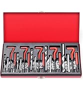 Metric Helicoil Thread Repair Kit: 131-Piece Heli Coil HSS Drills Inserts Taps & Tools M5 M6 M8 M...
