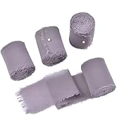 Joanlody Purple 4 Rolls Chiffon Ribbon Handmade Fringe Ribbon 1-3/4