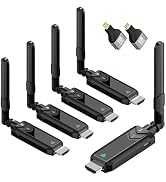 Wireless HDMI Transmitter and Receiver,492FT/150m 4K Decode 1080P Output Plug&Play 2.4G/5.8G Port...