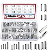 424Pcs Stainless Steel Needle Roller Assembly Set - Slotted Spring Pin - Spring Dowel Tension Rol...