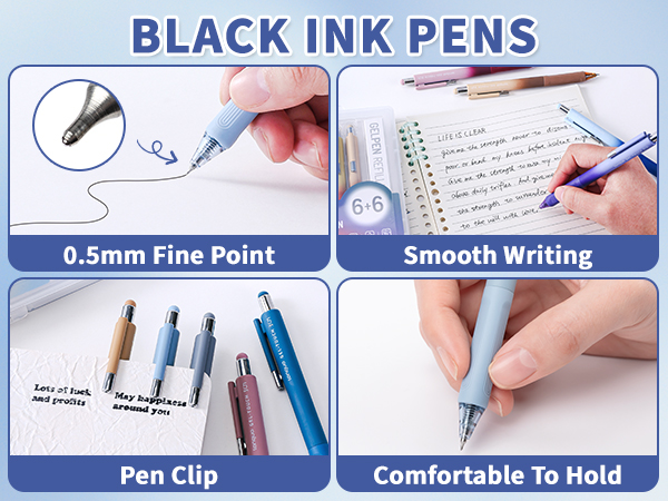 gel pens black