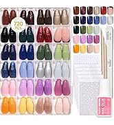 Beetles Press On Nails Kit - Funfetti | 720Pcs 24 Colors Short Square Press On Nails | 15 Sizes F...