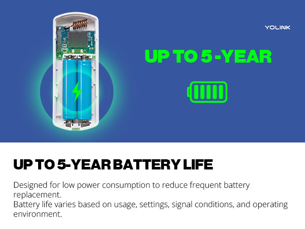 UP TO 5-YEAR BATTERY LIFE