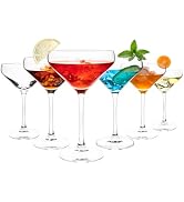 YARYOUNG Martini Glasses Set of 6, 12Oz Martini Cocktail Glasses with Stem, Elegant Cocktail Glas...