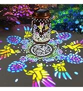 ODEETRONIC Solar Hummingbird Lantern with Colorful Projection - Hummingbird Birthday Gifts for Wo...