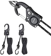 Ayaport Rope Tie Down Ratchet with Carabiner Clip 1/4" x 12' Rope Cord Tightener Heavy Duty Const...