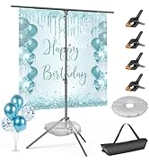 EMART T Shape Backdrop Stand 8.5x5ft, Photo Studio T-Shaped Back Drop Adjustable Banner Stand wit...