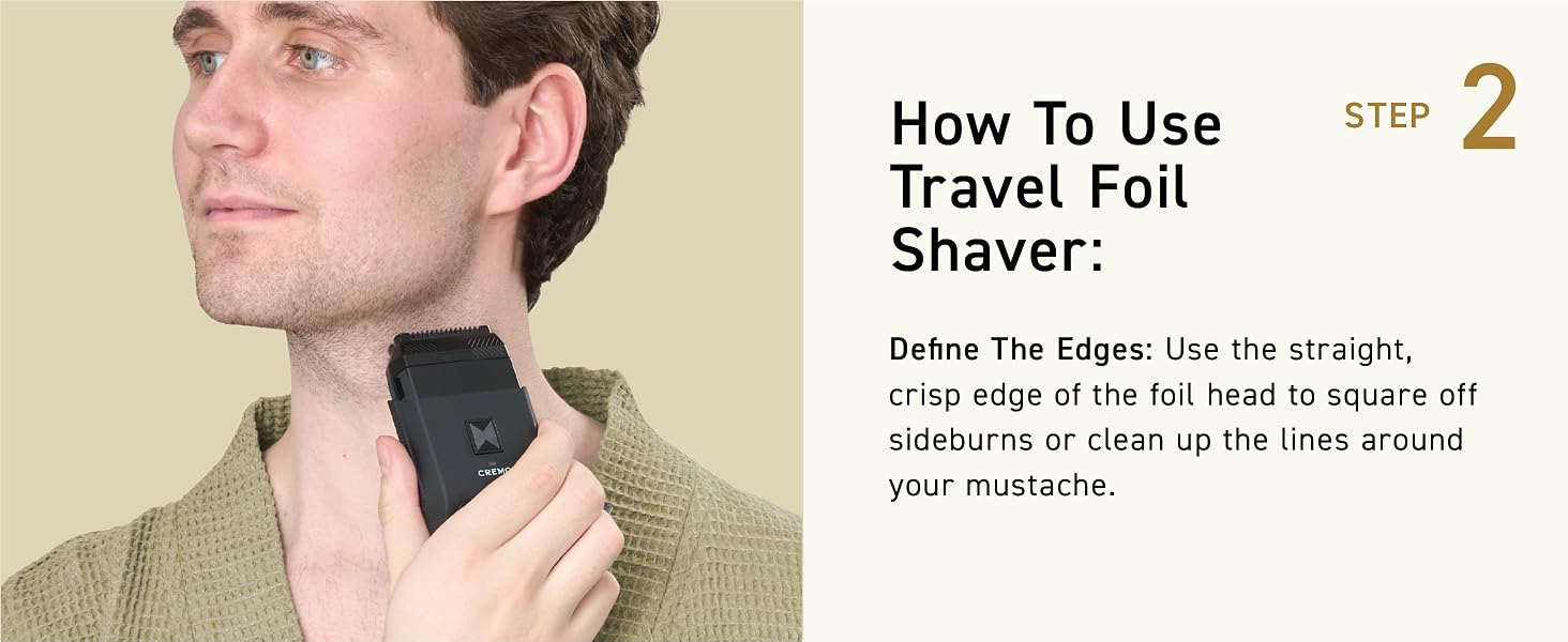Step 2: Use the foil edge to define sideburns and facial hair lines