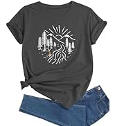 J&DHUASHA Women's T-Shirt Short Sleeve Crewneck Graphic Tees Printed Casual Summer Tops