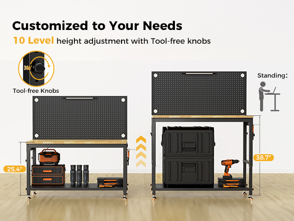 10-level height adjustment workbench