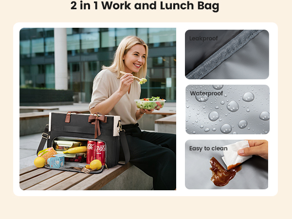 LOVEVOOK Lunch Tote Bag for Women, Insulated Lunch Bag, Large Capacity Teacher Nurse Bag for Work