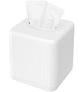 Livelab Tissue Box Cover with Base, Square Plastic Tissue Box Holder Decorative Tissue Cover Mode...