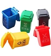5 Pcs Colourful 1: 12 Scale Life Scene Mini Trash Can Decor Waste Container Miniature Sorting Gar...