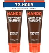 Mando Whole Body Deodorant For Men - Invisible Cream - 72 Hour Odor Control - Aluminum Free, Baki...