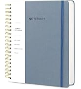 Oneirom Spiral Notebook - 8.5 x 10.98 Inch Large Hard Cover Notebook with Elastic Band & Pocket, ...