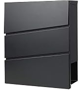 Decaller Metal Wall Mounted Mailboxes with Key Lock, Large Mail Box with Newspaper Compartment, B...