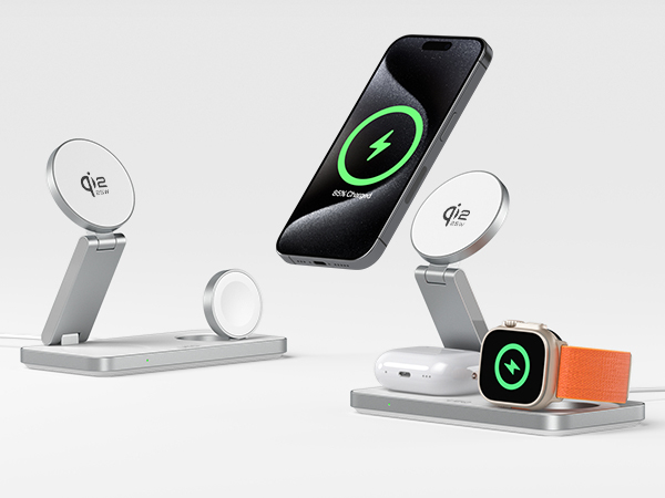 25w 3 in 1 magnetic wireless charging station