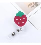 Red Strawberry Badge Reel Retractable Badge Holder,Nurse Badge Holder Cute Name Decorative Badge ...
