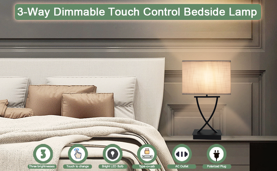 Touch Control Bedside Lamp